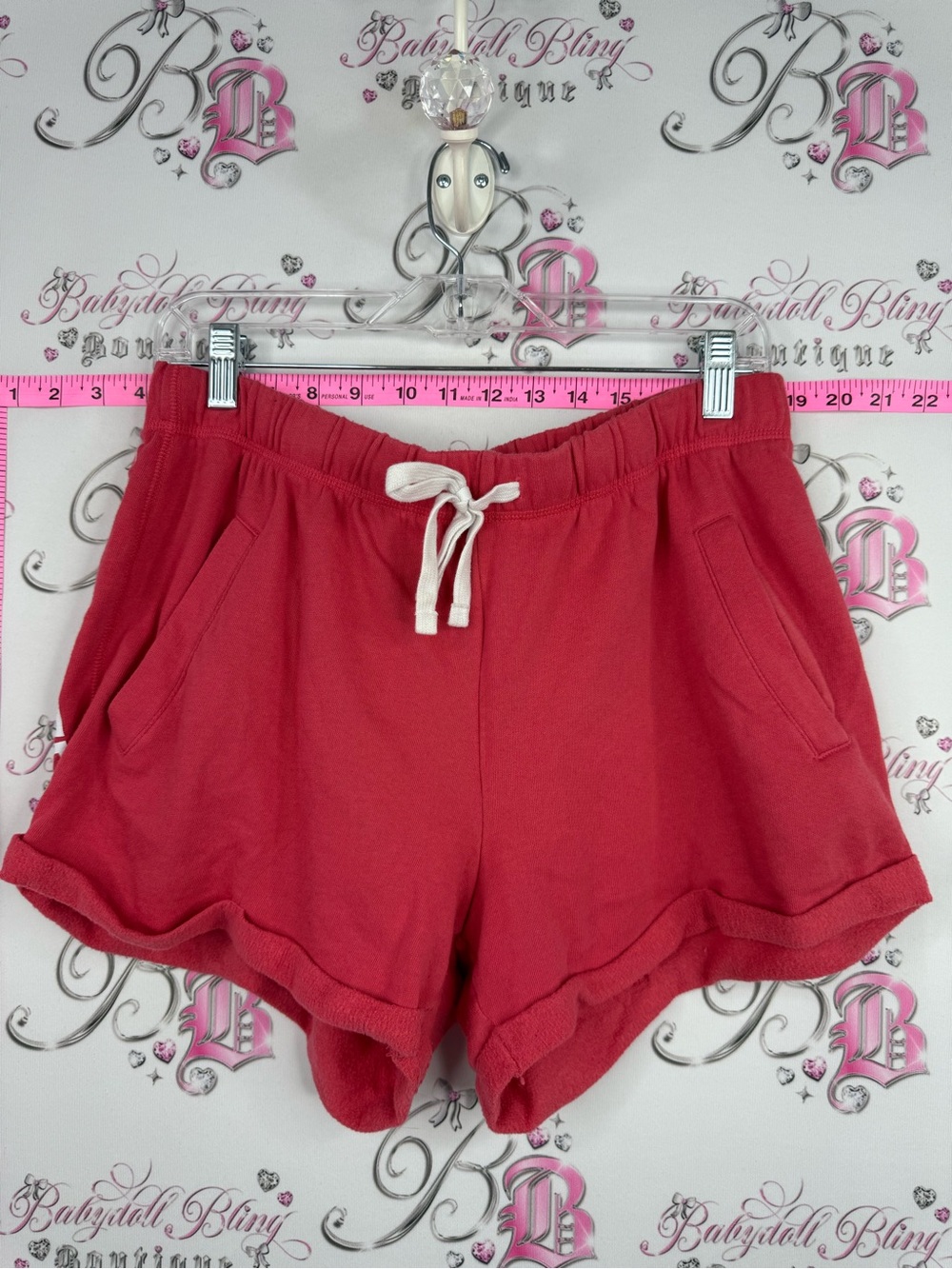 PINK Victoria's Secret shorts red white pink Drawstring Athletic Shorts